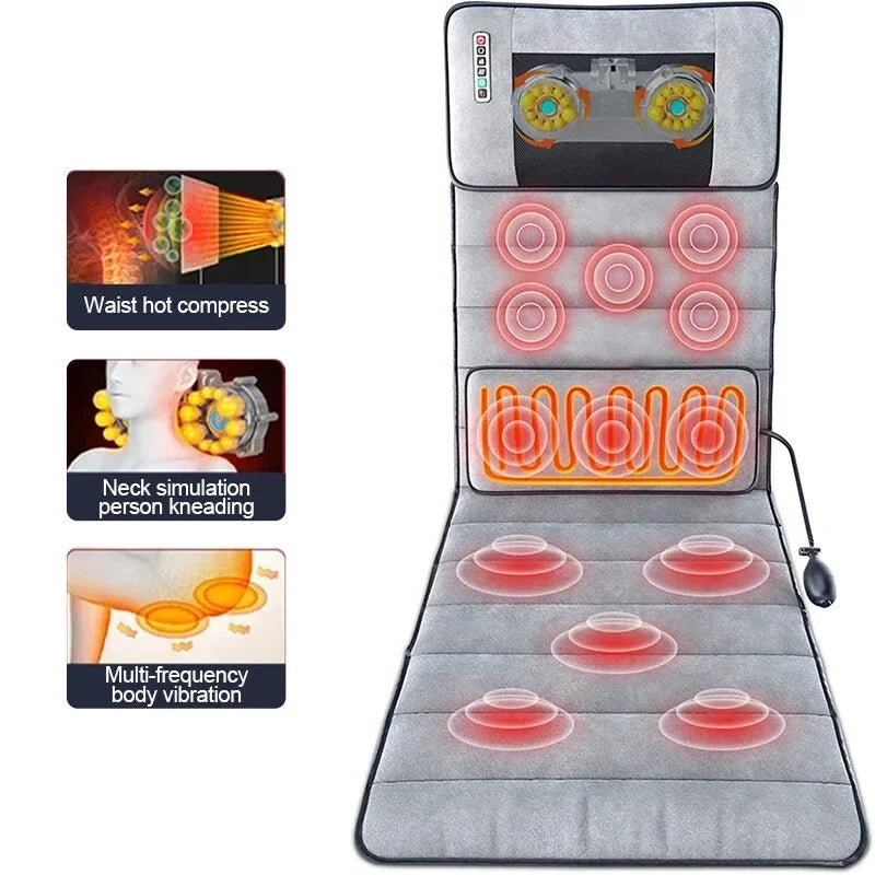 Electric Massage Mat Full Body Massager With Heating Kneading Vibrating
