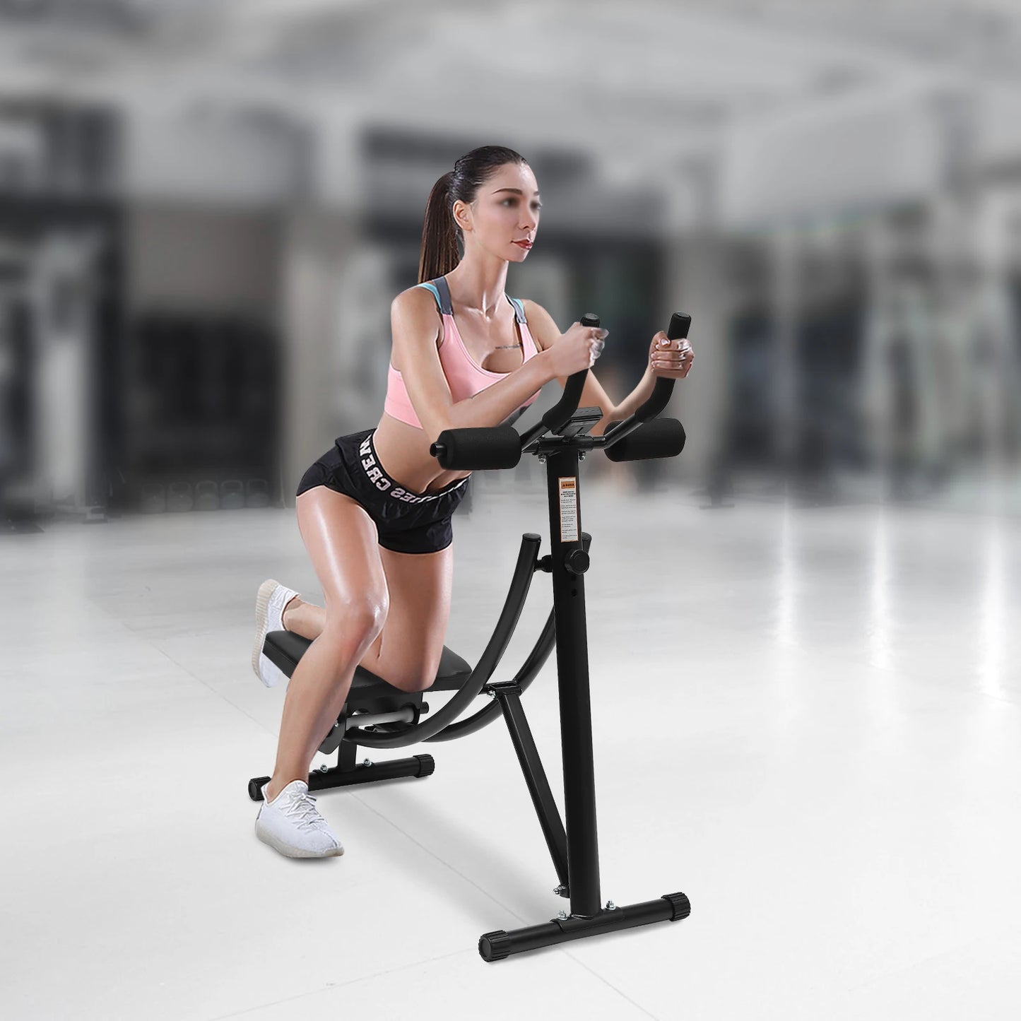 Ab Exercise Machine Foldable Crunch Trainer With LED Display