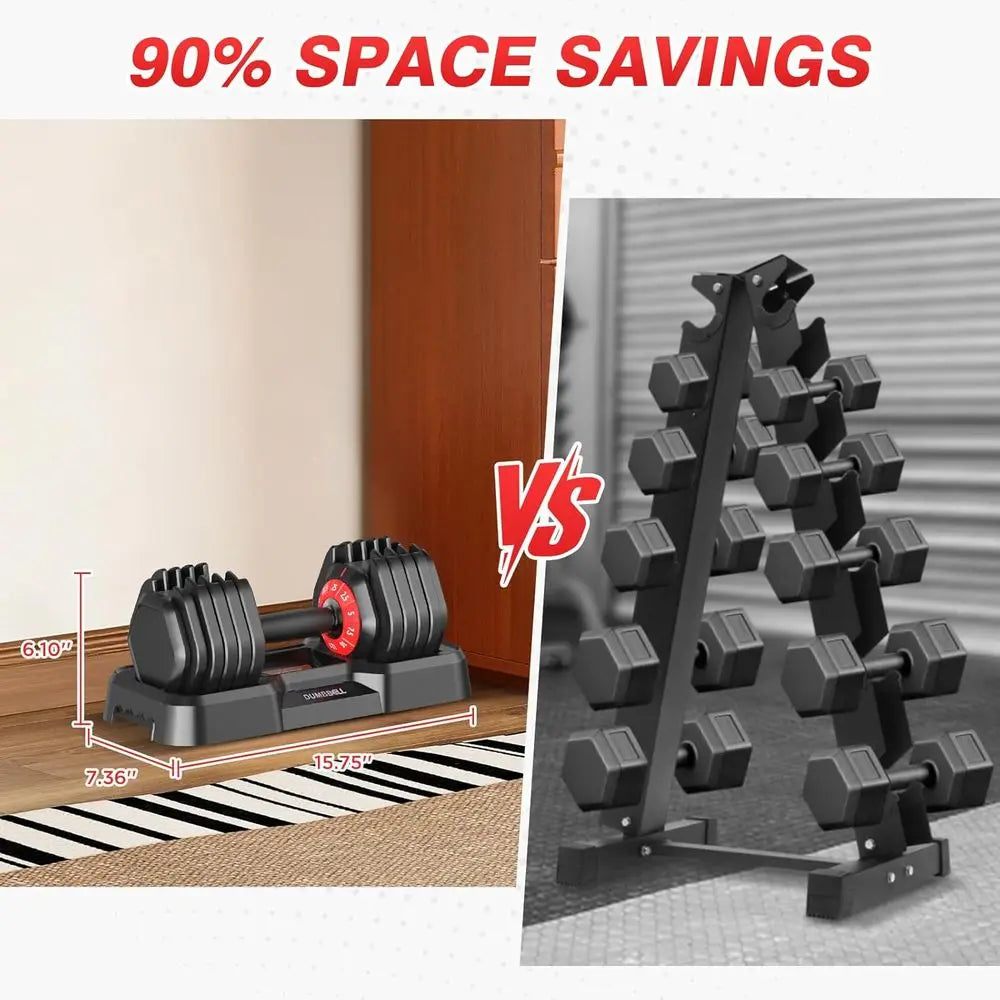 Adjustable Dumbbells Set with Non Slip Grip for Home Gym