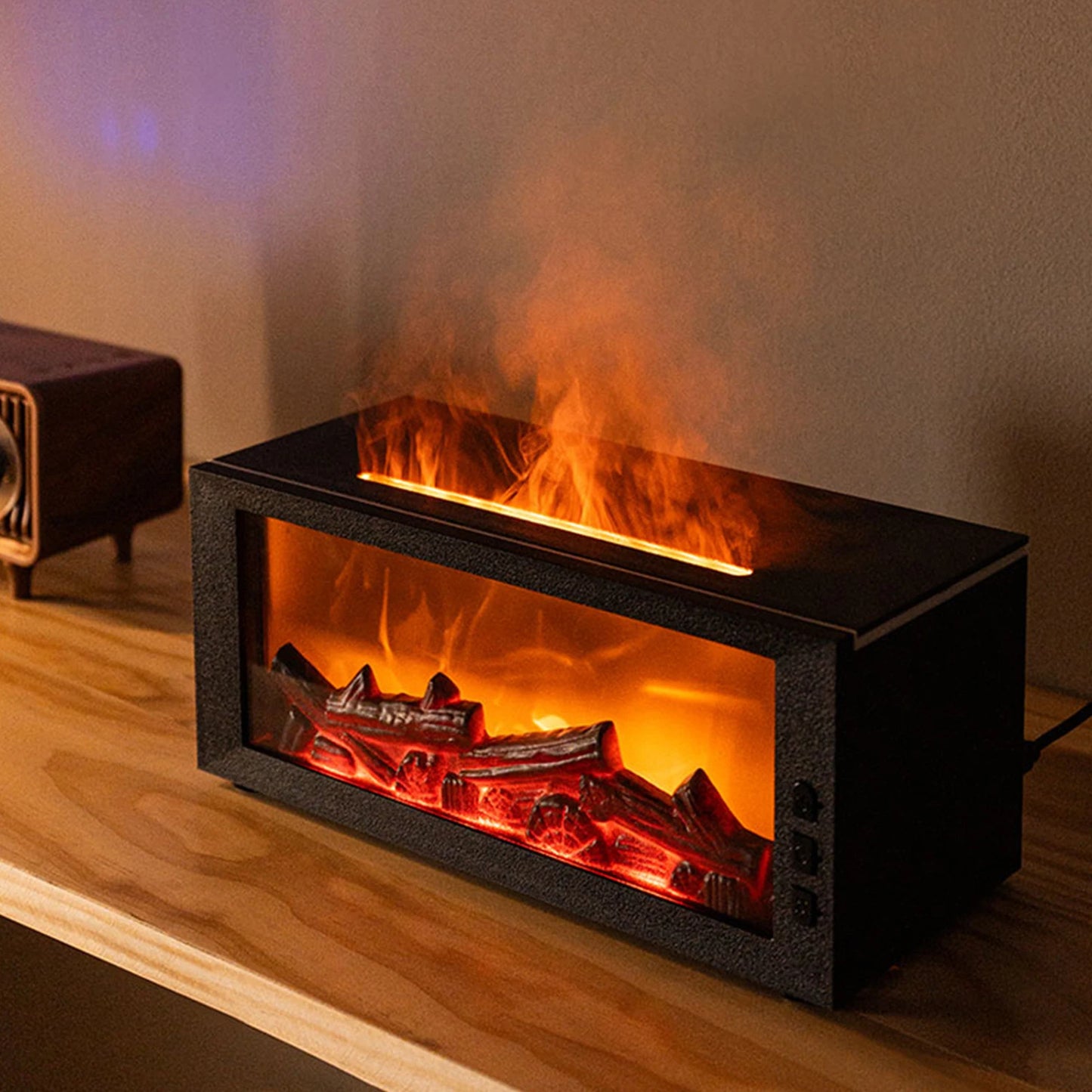 Flame Air Diffuser Humidifier And Aromatherapy Diffuser For Bedroom