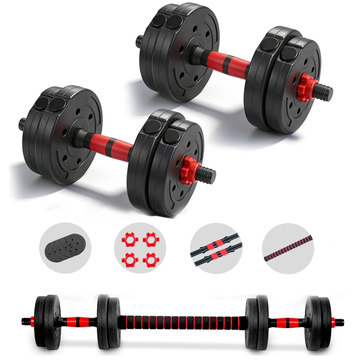 2 In 1 Adjustable Dumbbell Barbell Set For Home Fitness