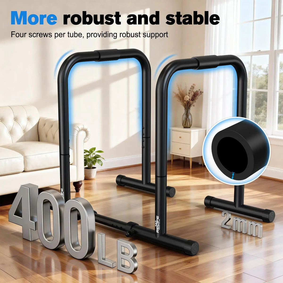 Adjustable Dip Bar Station For Home Gym Strength Training