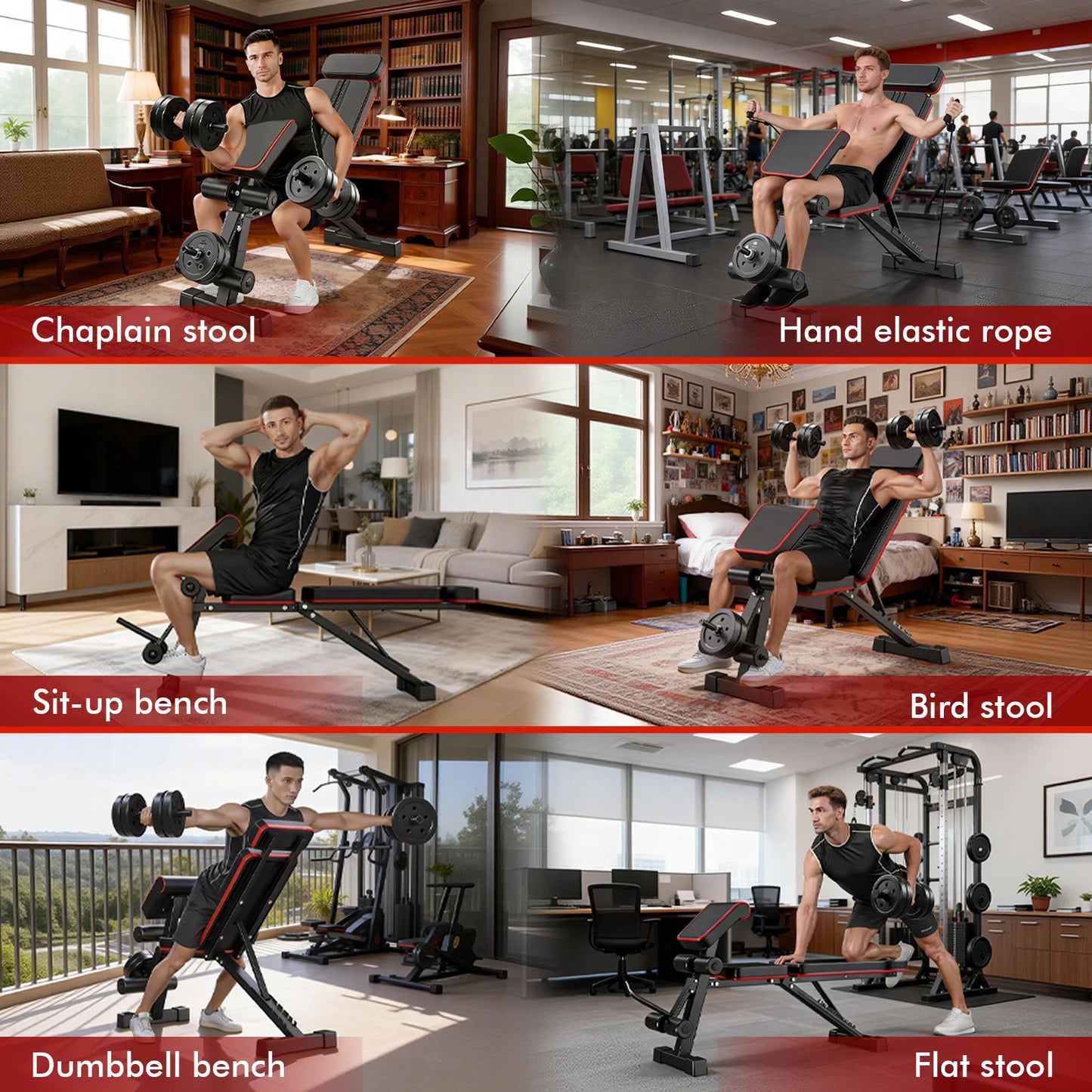 7 Level Foldable Weight Bench With Leg Extension Incline