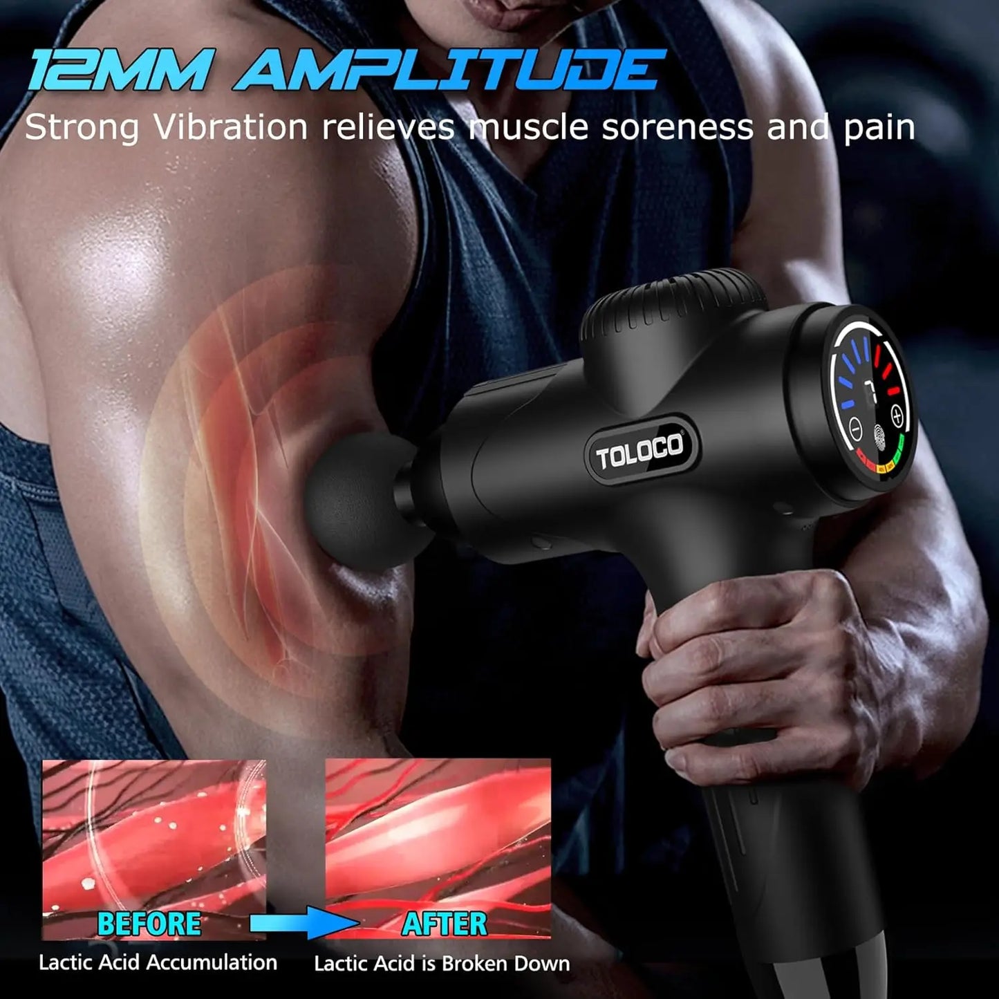 TOLOCO Deep Tissue Massage Gun Percussion Massager For Athletes