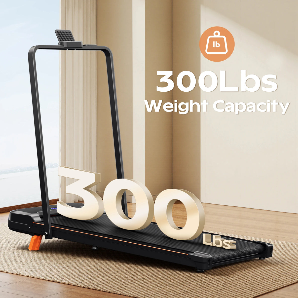 AIRHOT Folding Incline Treadmill With Handrail And LED Display