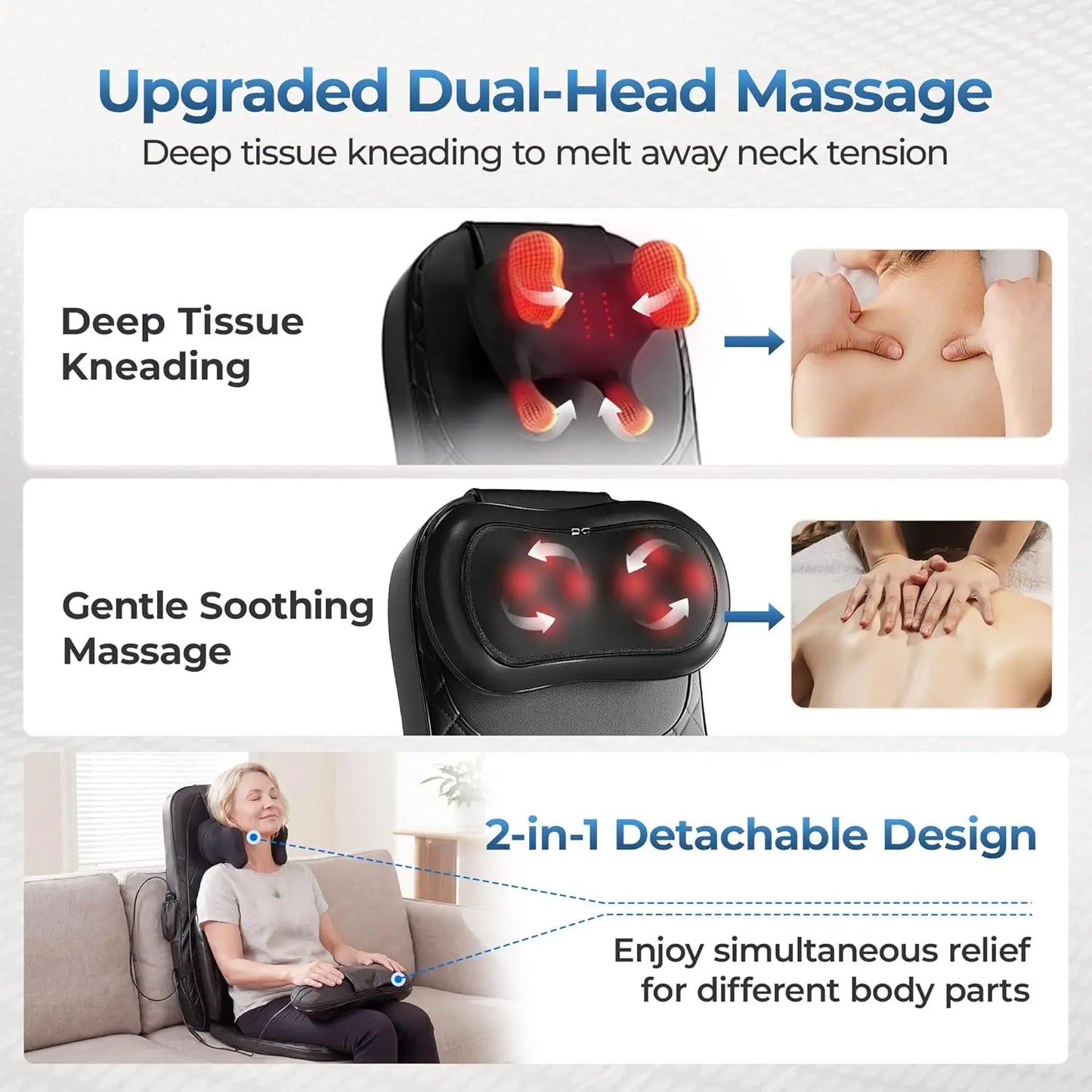 HIMOUTA Shiatsu Massage Cushion With Heat For Home Use