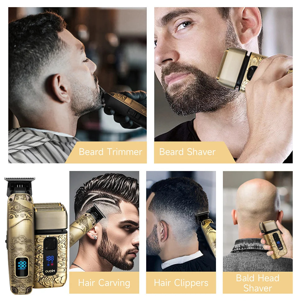 Oudim Triple Blade Foil Shaver For Men Grooming Kit