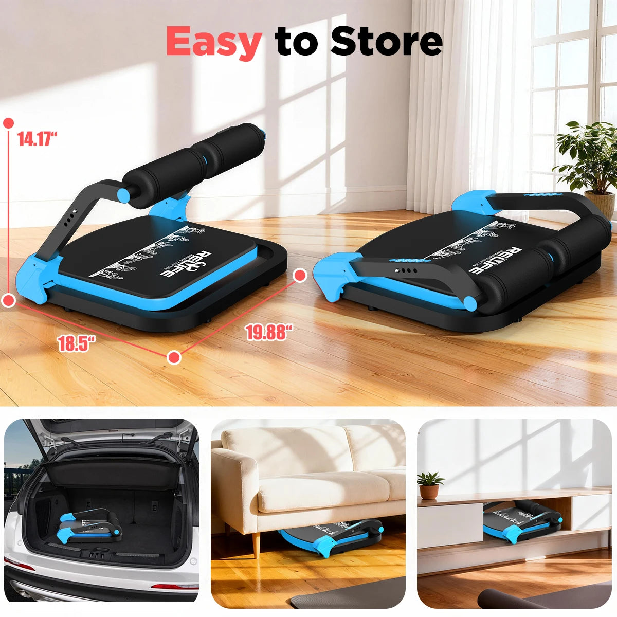Adjustable Core Training Machine Automatic Rebound Foldable Home Gym