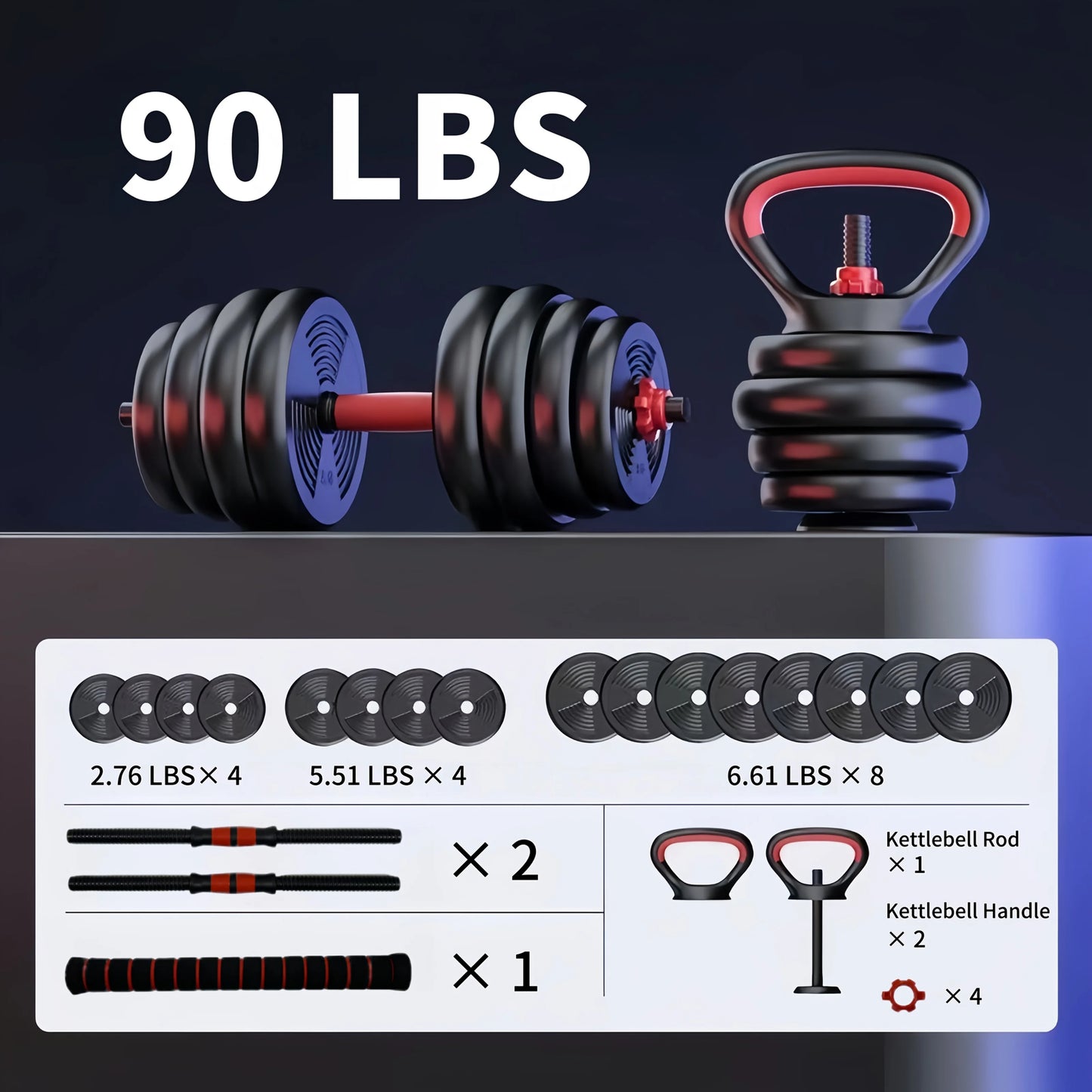 FITVIDS 5 In 1 Adjustable Dumbbells For Home Gym Training