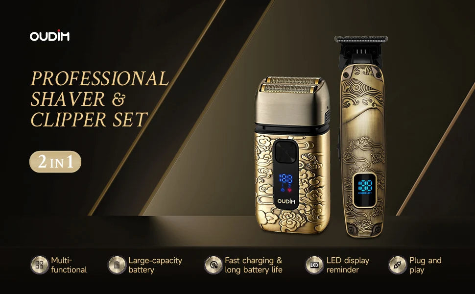 Oudim Triple Blade Foil Shaver For Men Grooming Kit