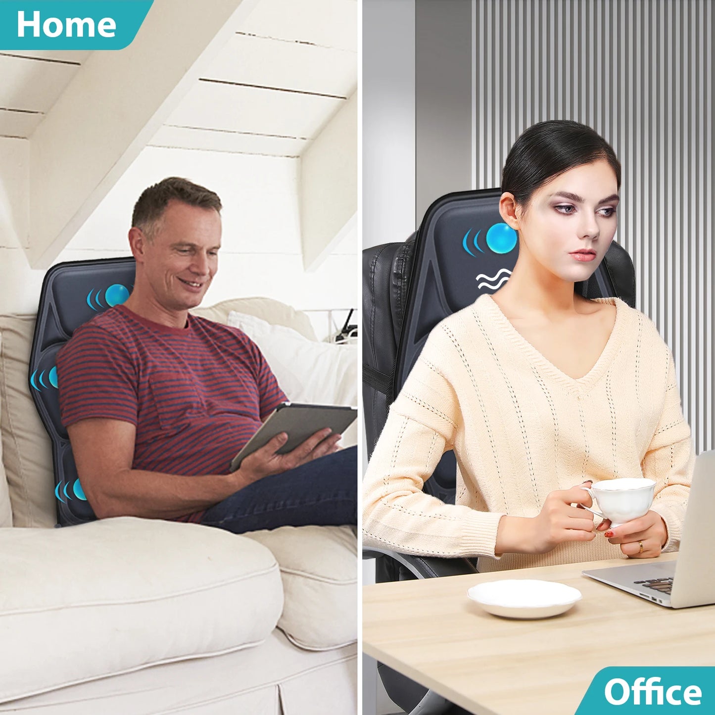 Aiveisi Premium Therapeutic Massage Lumbar Cushion For Seat InfraredThermal Heating