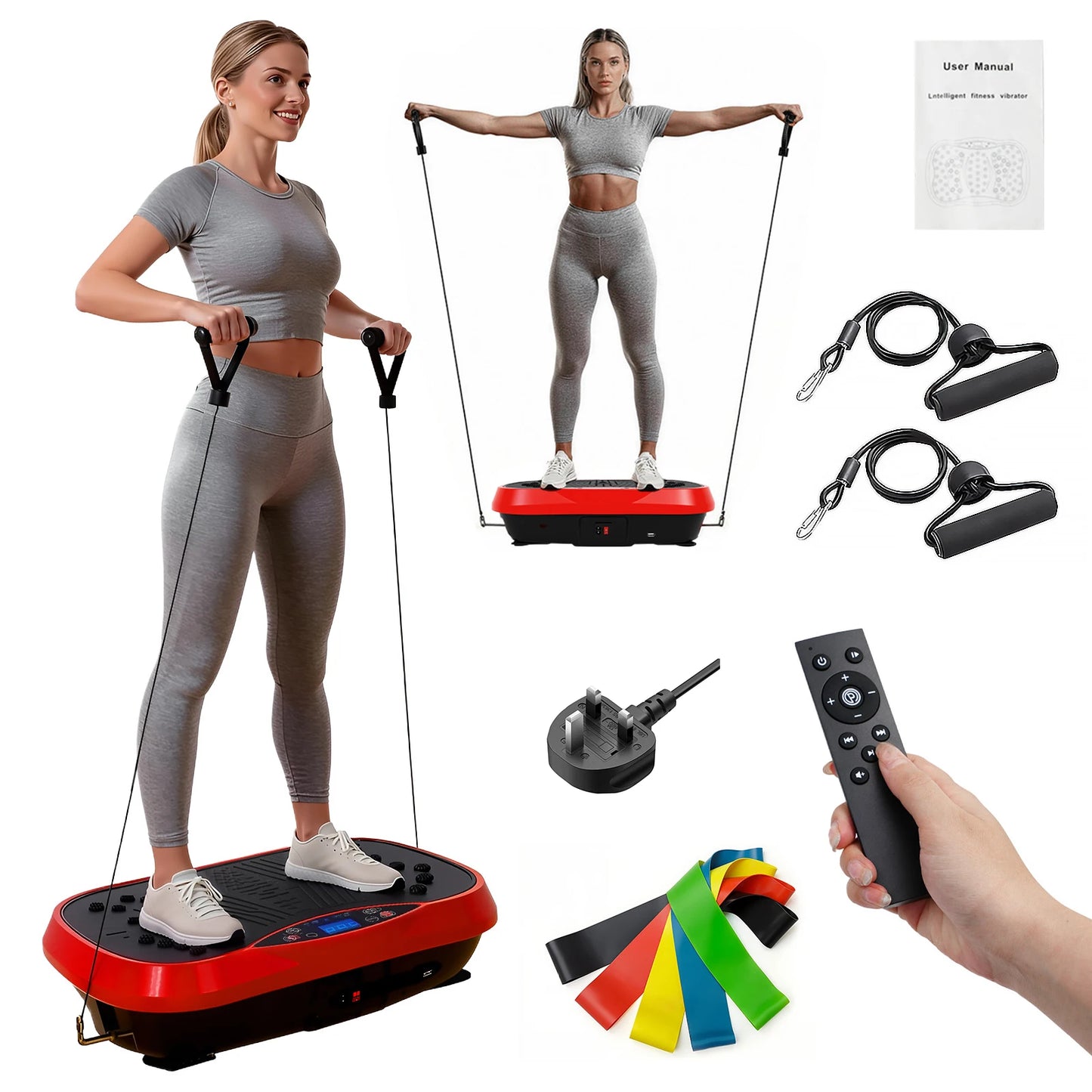 Portable Vibration Plate With Bluetooth Bands And Yoga Straps