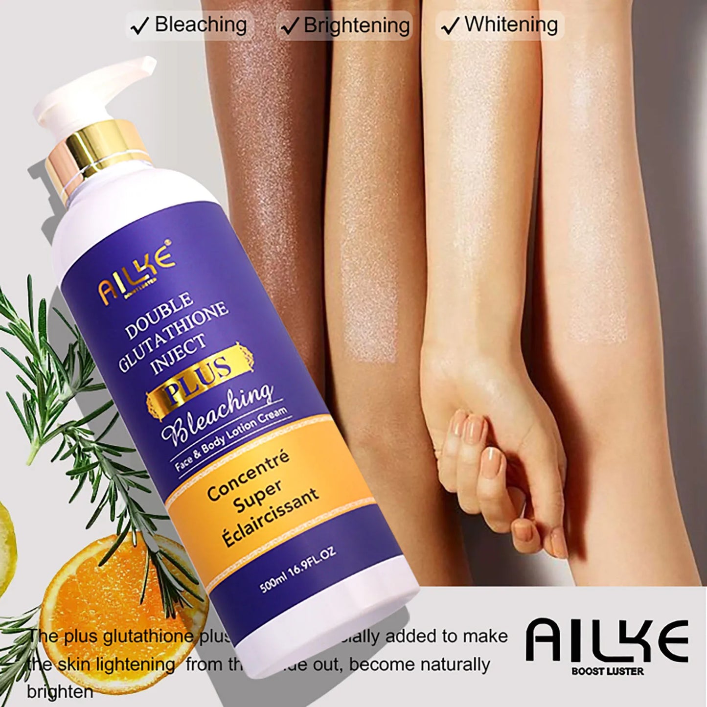 AILKE Glutathione Plus Skin Care Set Advanced Antioxidant Brightening LotionFormulation