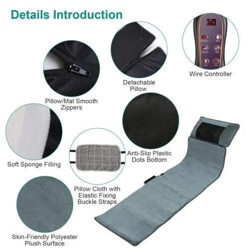 Electric Massage Mat Full Body Massager With Heating Kneading Vibrating