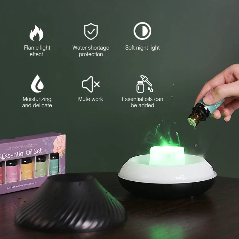 Volcanic Aroma Diffuser Essential Oil Lamp USB Portable Humidifier Night Light