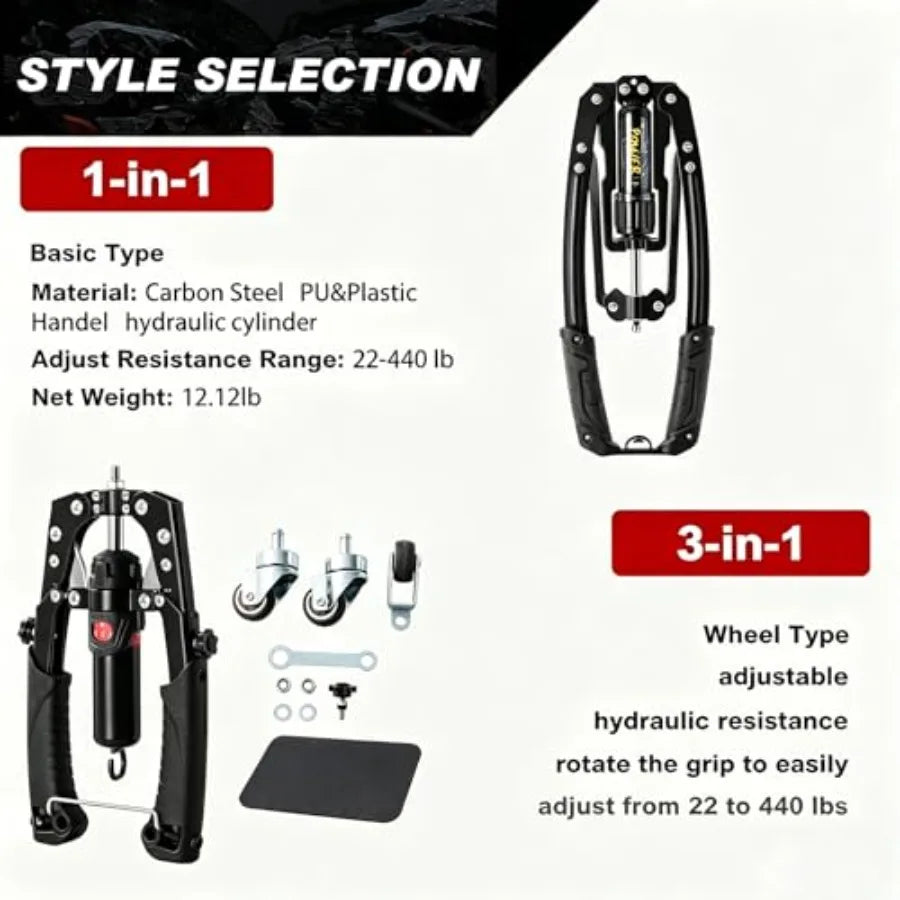 Hydraulic Arm Trainer Adjustable Chest Expander With Ab Roller Wheel