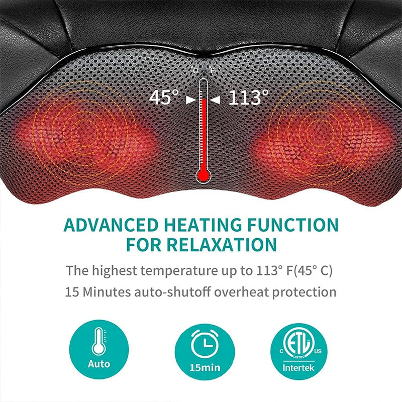 Nekteck Shiatsu Neck And Shoulder Massager With Heated Kneading