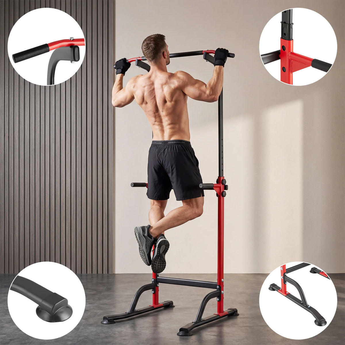 Multifunction Power Tower Pull Up Dip Station For Home Gym