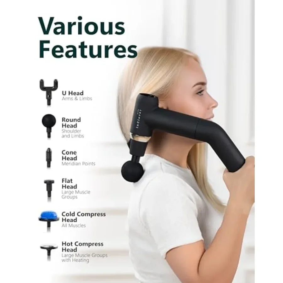 Portable Electric Handheld Massage Gun With DetachableExtensionKit For DeepTissue
