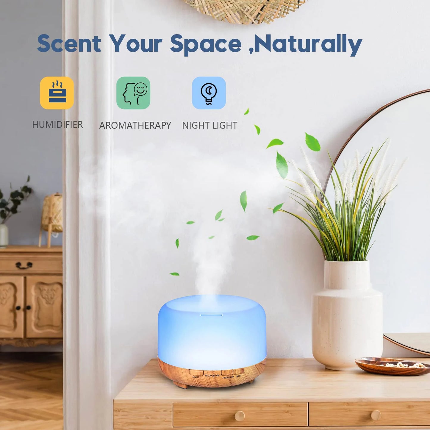 Aroma Diffuser With Remote Control For Aromatherapy Humidifier