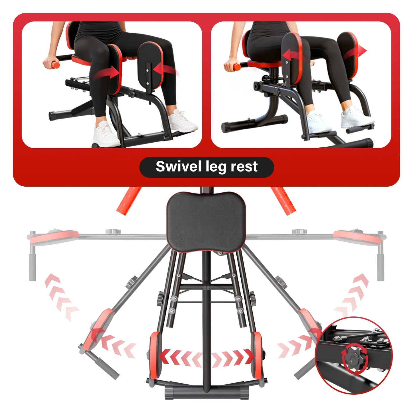 Foldable Dual Motion Hip Thigh Exercise Equipment Trainer