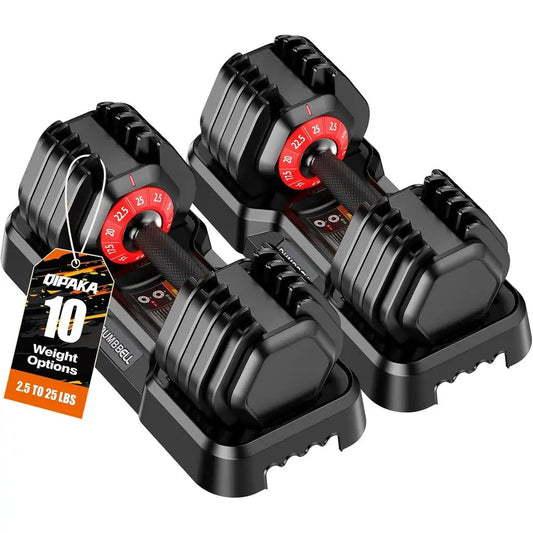 Adjustable Dumbbells Set with Non Slip Grip for Home Gym