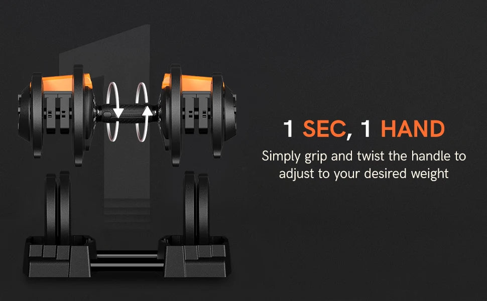 Airhot KERDOM Adjustable Dumbbell 2 To 43 Lbs 3In1