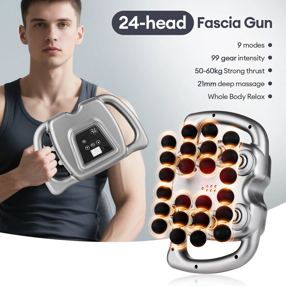 Foreverlily 24 Heads Massage Gun With 9 Modes Full Body