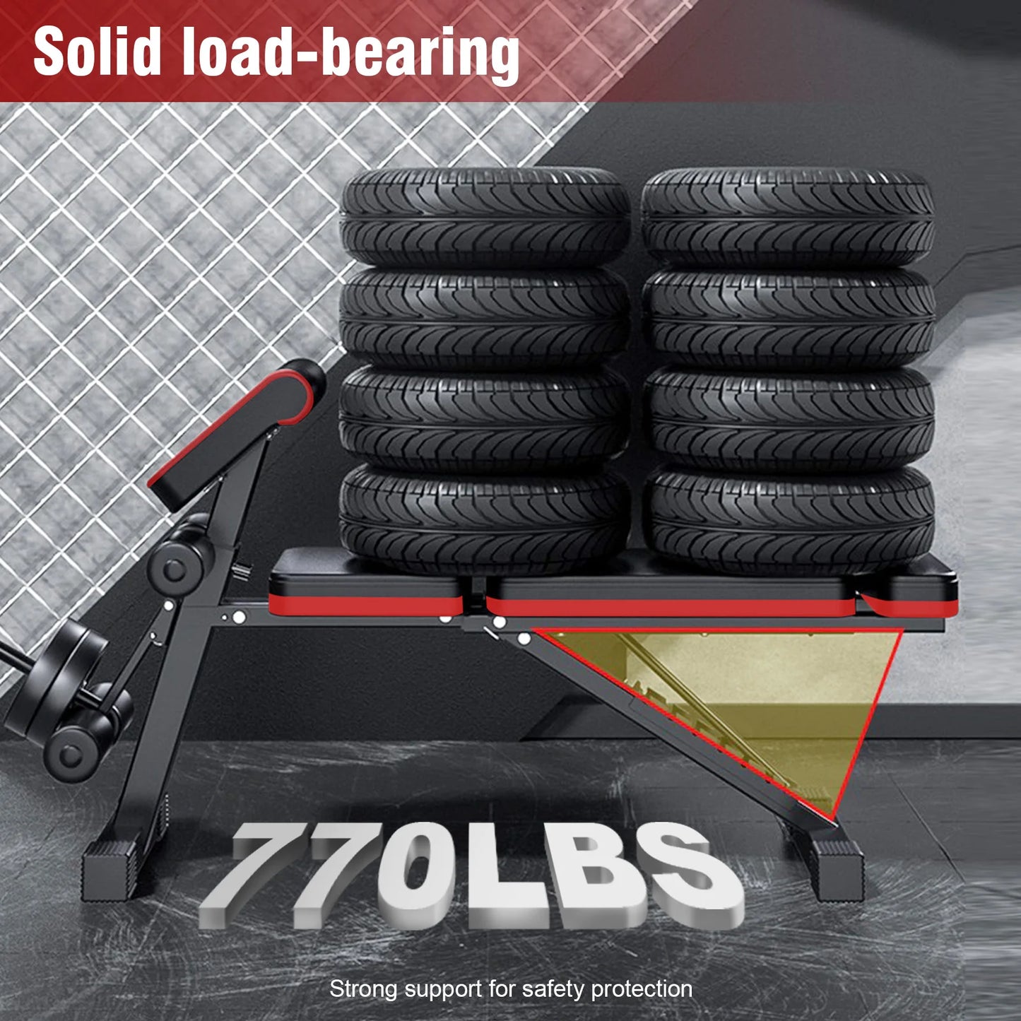 7 Level Foldable Weight Bench With Leg Extension Incline