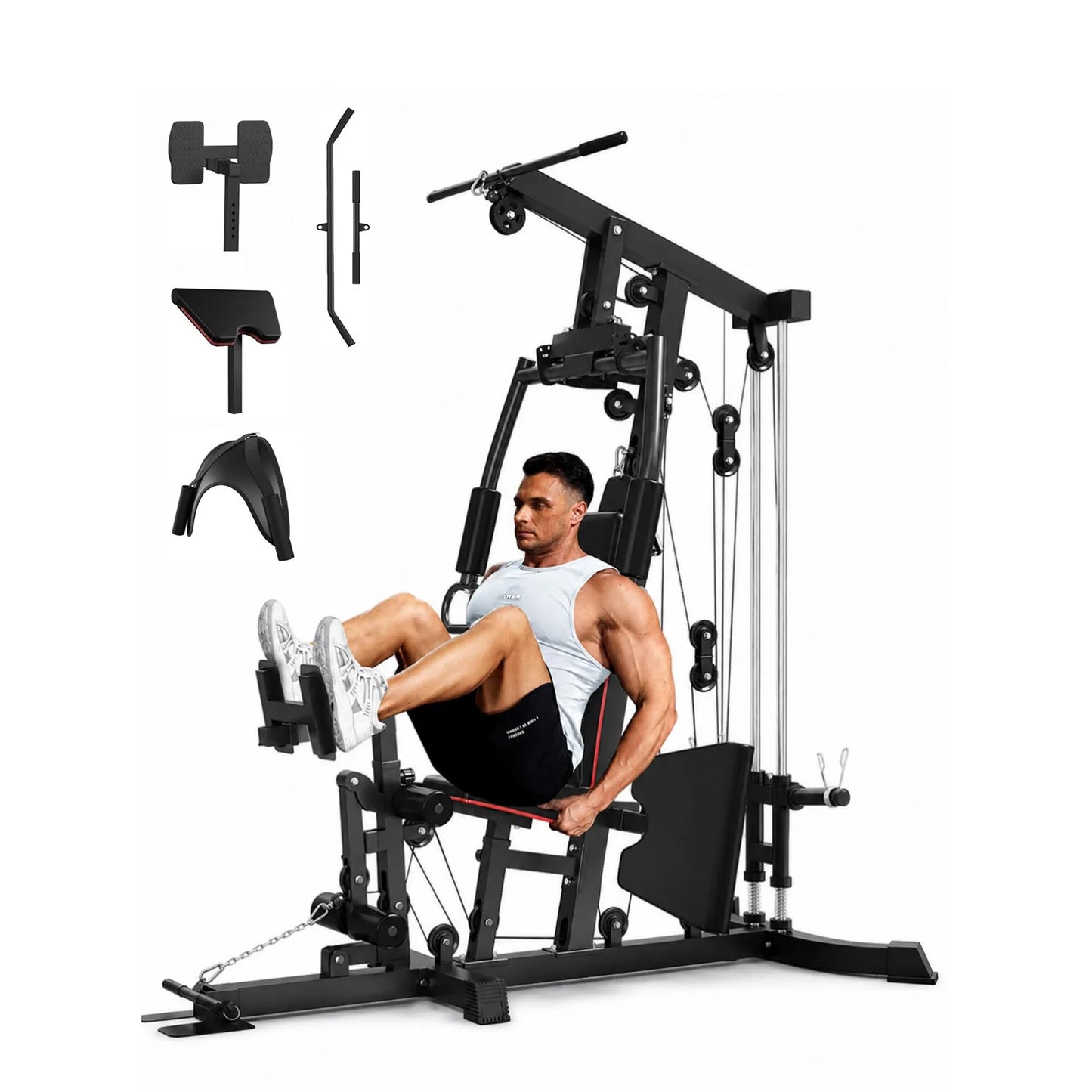 HiMISS All In One Home Gym LatPulldown LegPress Station