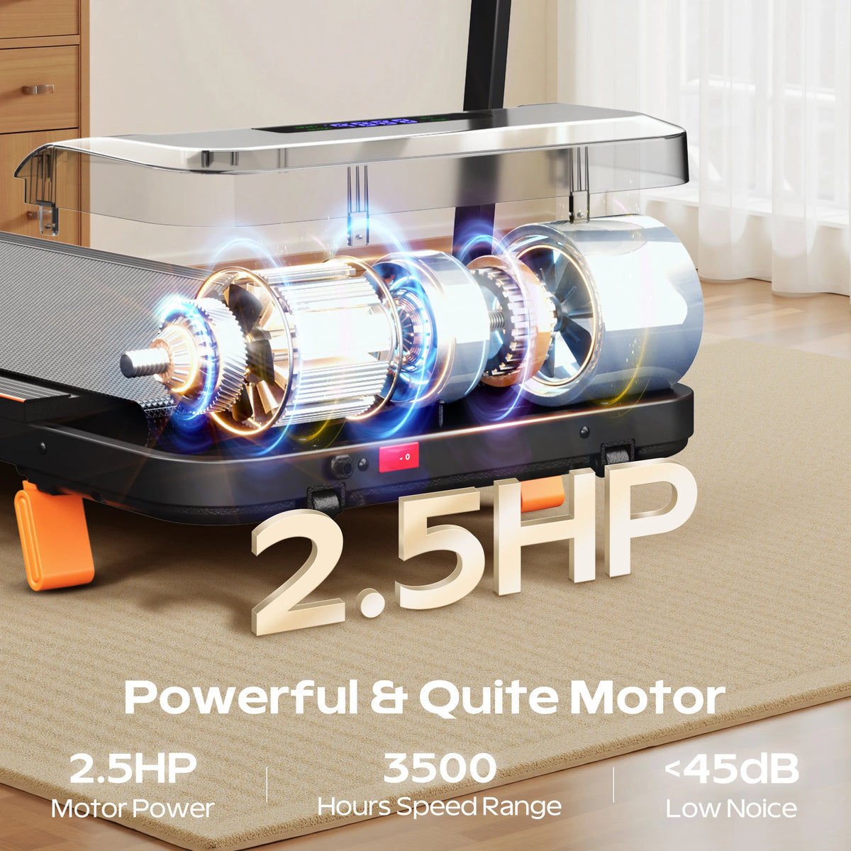 AIRHOT Folding Incline Treadmill With Handrail And LED Display