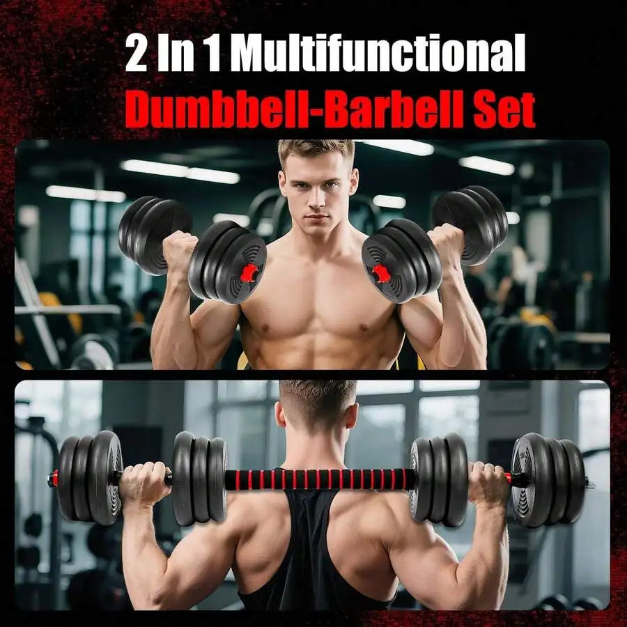 3 In 1 Adjustable Dumbbell Set 44 Lbs Barbell Stand