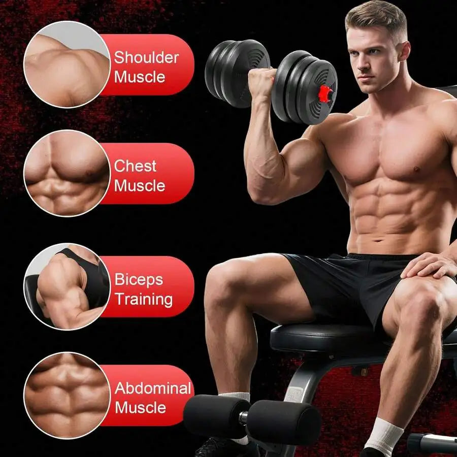 3 In 1 Adjustable Dumbbell Set 44 Lbs Barbell Stand