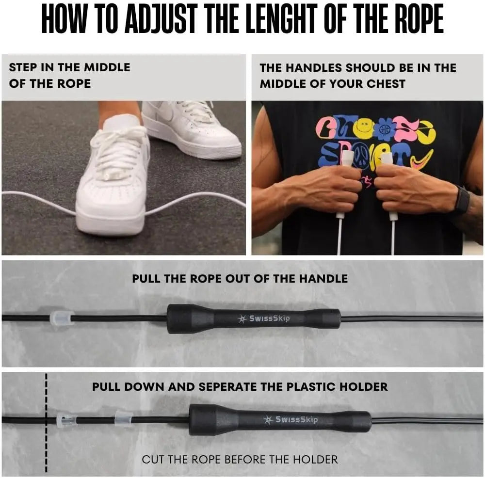 PVC Adjustable Speed Jump Rope Fitness Boxing CrossFit Unbreakable Handles