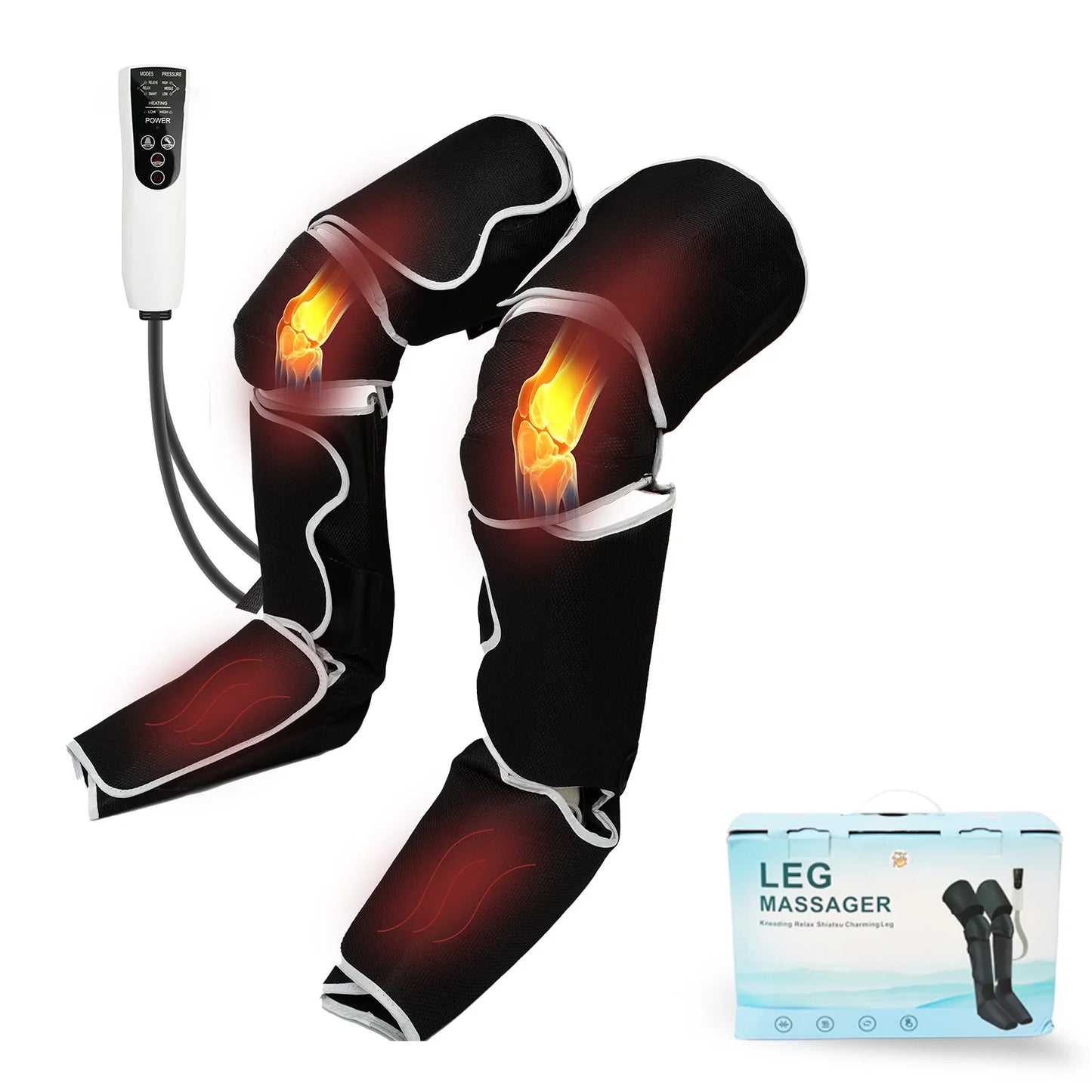 Leg Air Compression Massager With Heat 3 Modes 3 Intensities 2 Temperature Levels