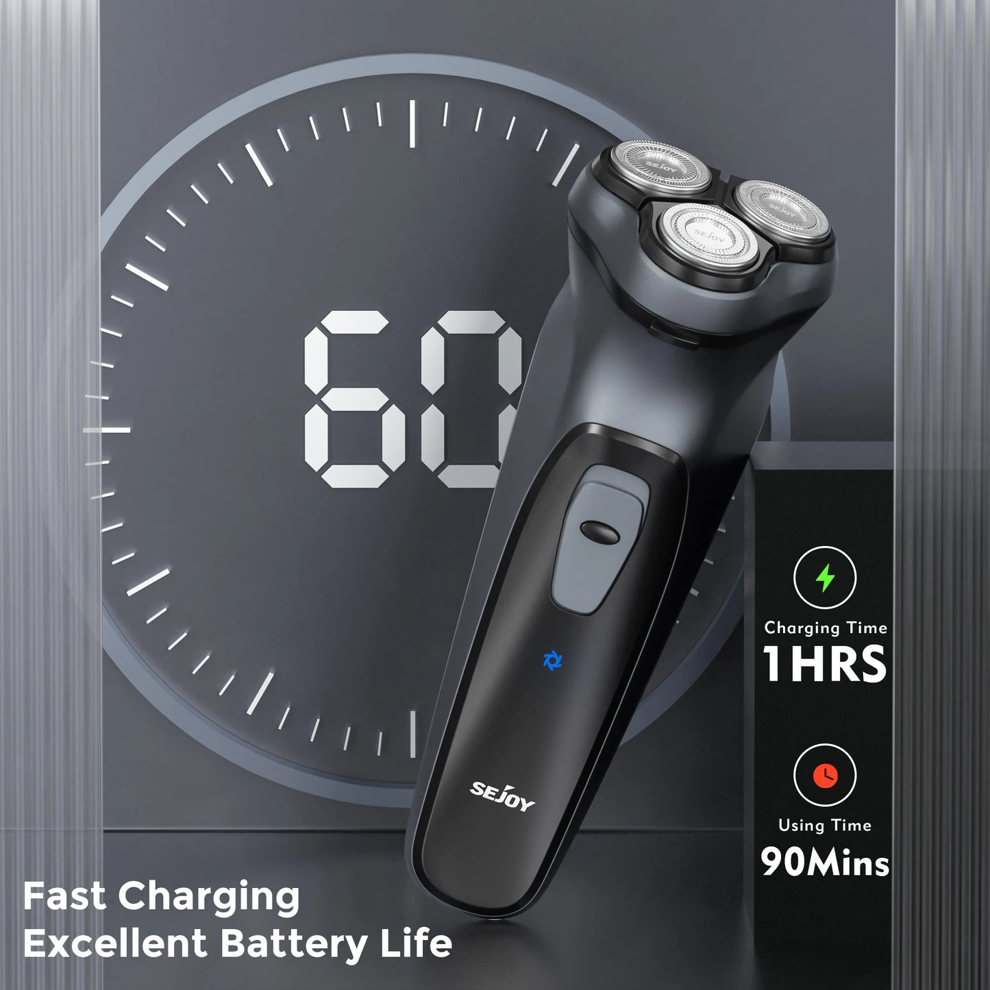 Sejoy 3D Floating Rechargeable Electric Shaver for Men