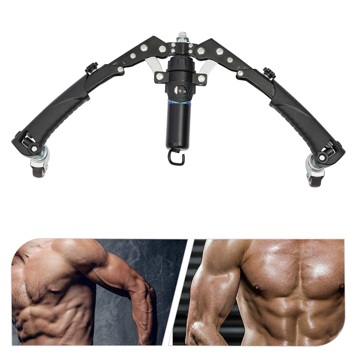 Hydraulic Power Twister Spin Button Manual Spin Button Resistance Trainer Forearm Workout Equipment with Adjustable 22–440 lbs