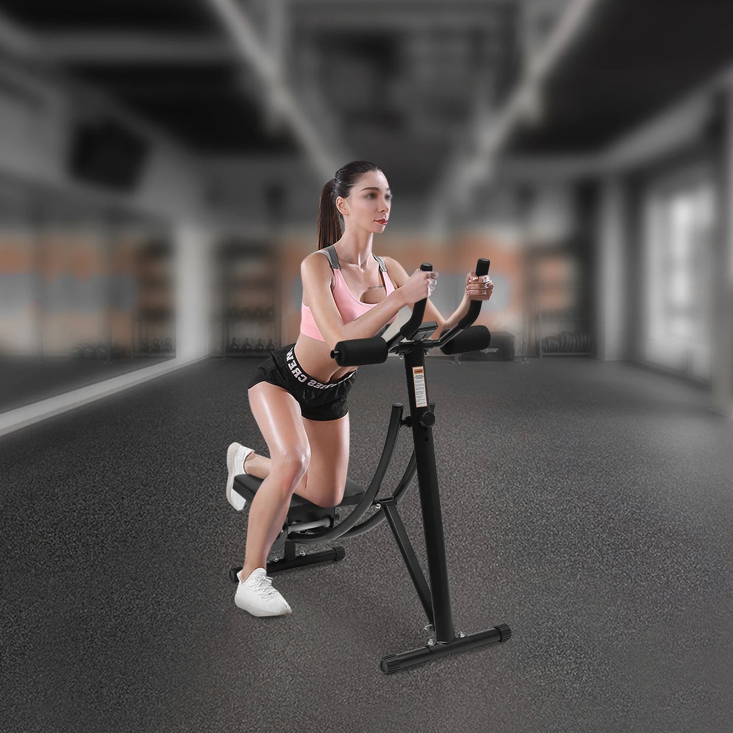 Ab Exercise Machine Foldable Crunch Trainer With LED Display