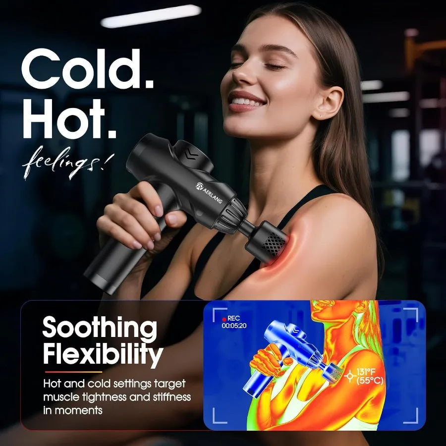 Portable Handheld Massage Gun With UltraAdvanced ThermalTherapyCoil SystemWithAttachments