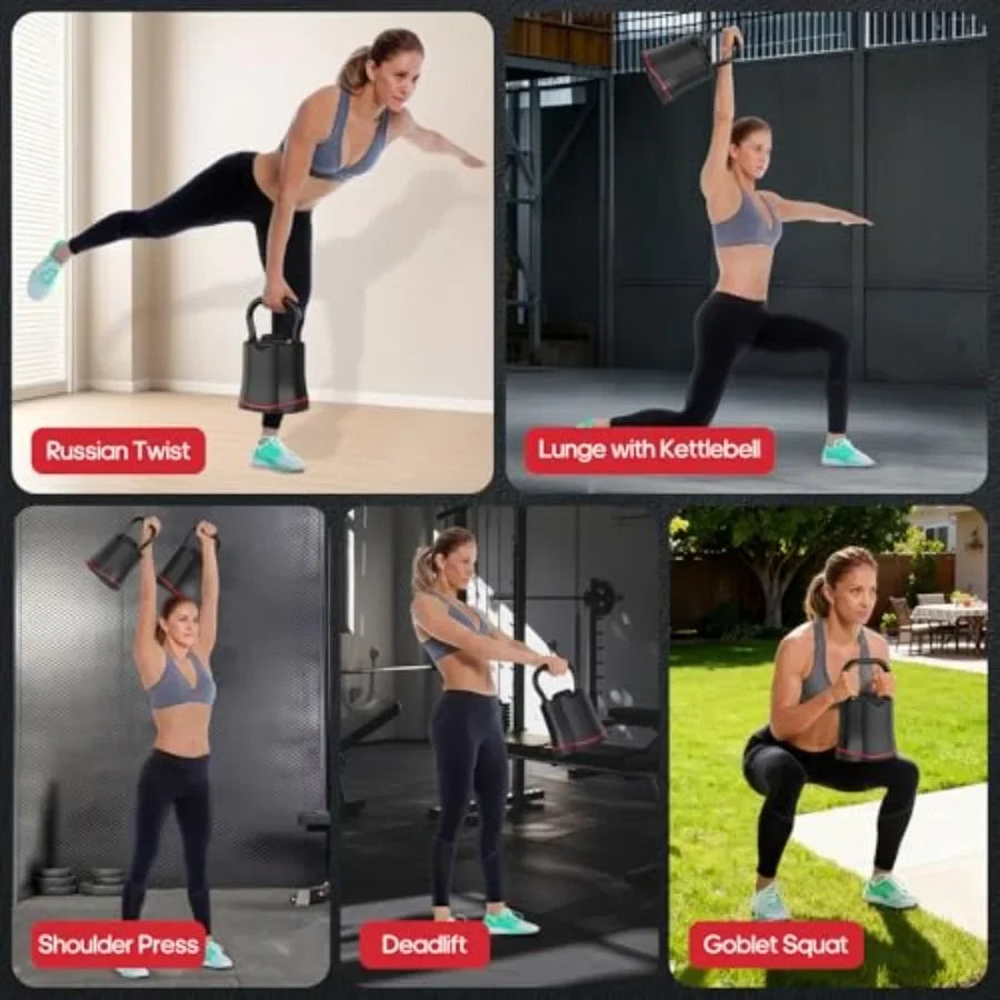 Kettlebell Set 6.5Lb To 40Lb Adjustable SpaceSaving 6 In 1