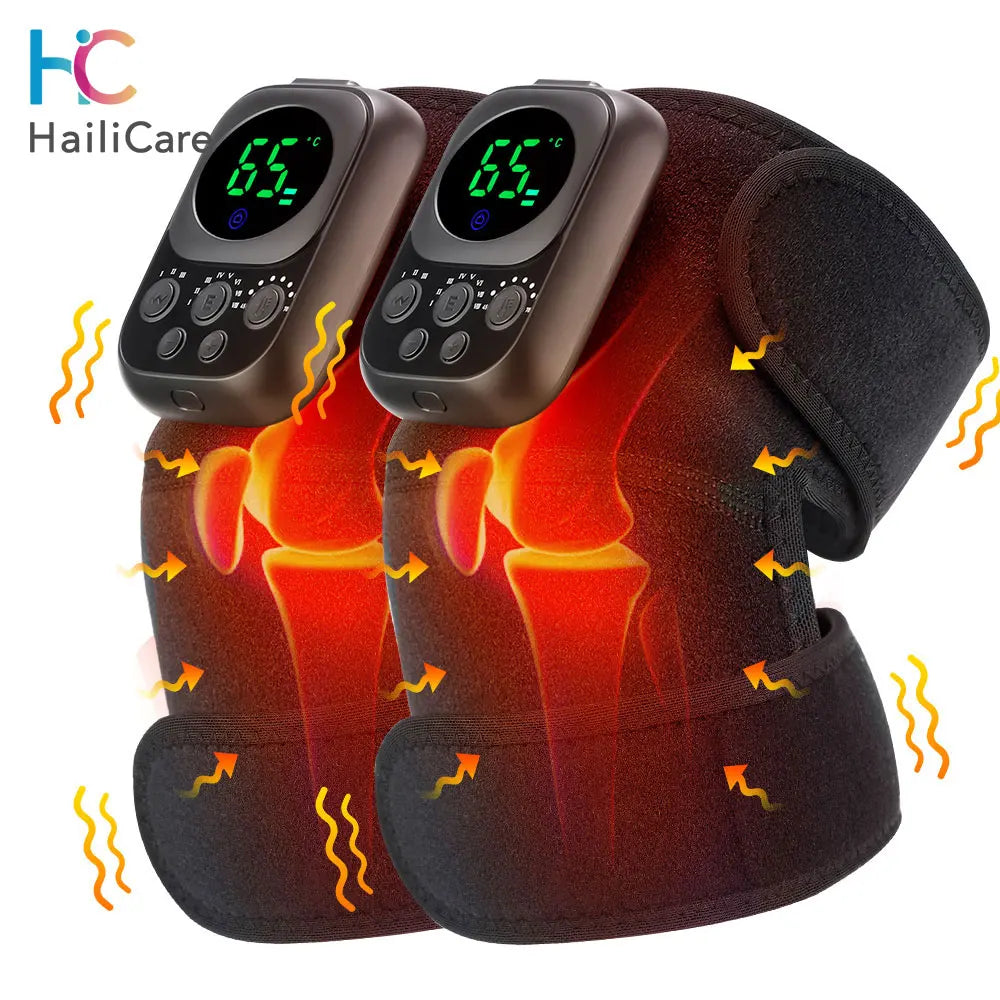 Hailicare ElectricHeatingTherapy ShoulderKneeMassagerBrace WithAppConnect LEDDetachableController ForArthritisPainRelief