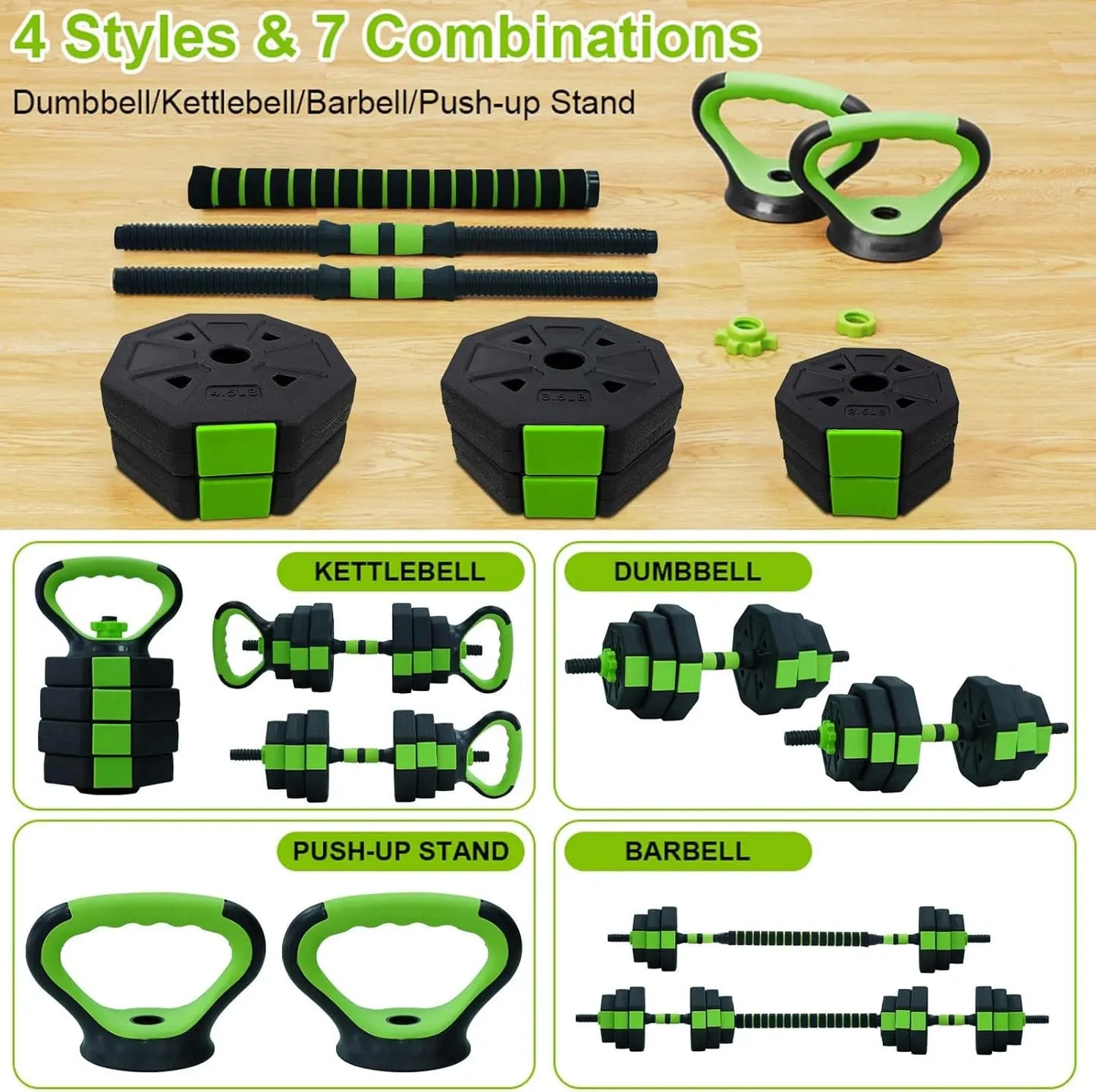 HiMISS Four In One Adjustable Kettlebell Dumbbell Set Home Gym