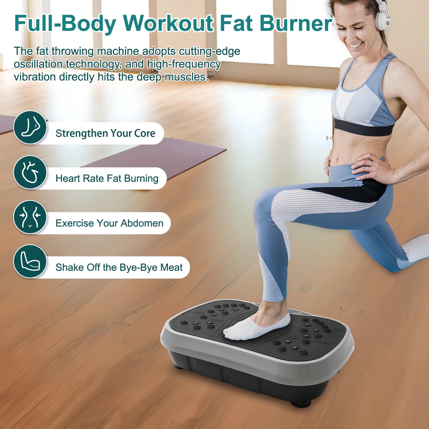 H Vibration Plate Exercise Machine For High-Intensity Fat-Burning Home-Use Workout