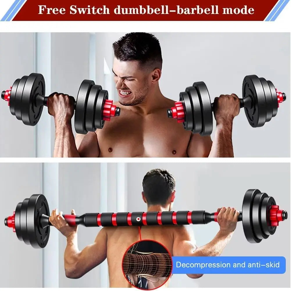 2 In 1 Adjustable Dumbbell Barbell Set For Home Fitness