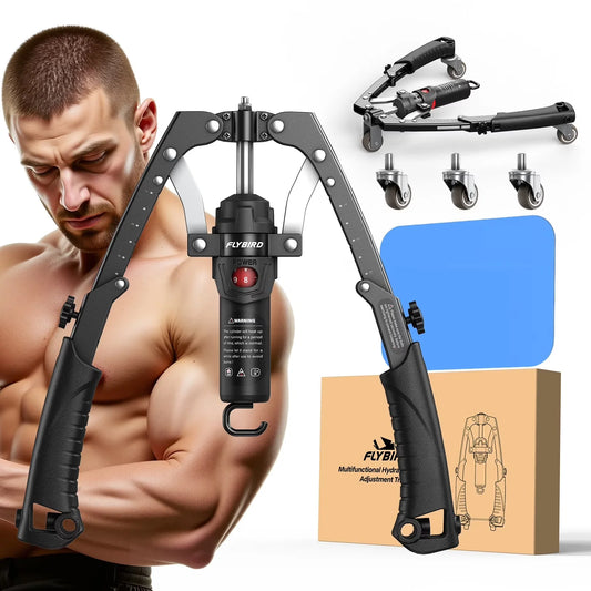 FED Fitness Hydraulic Arm Exerciser And Ab Roller Trainer Workout