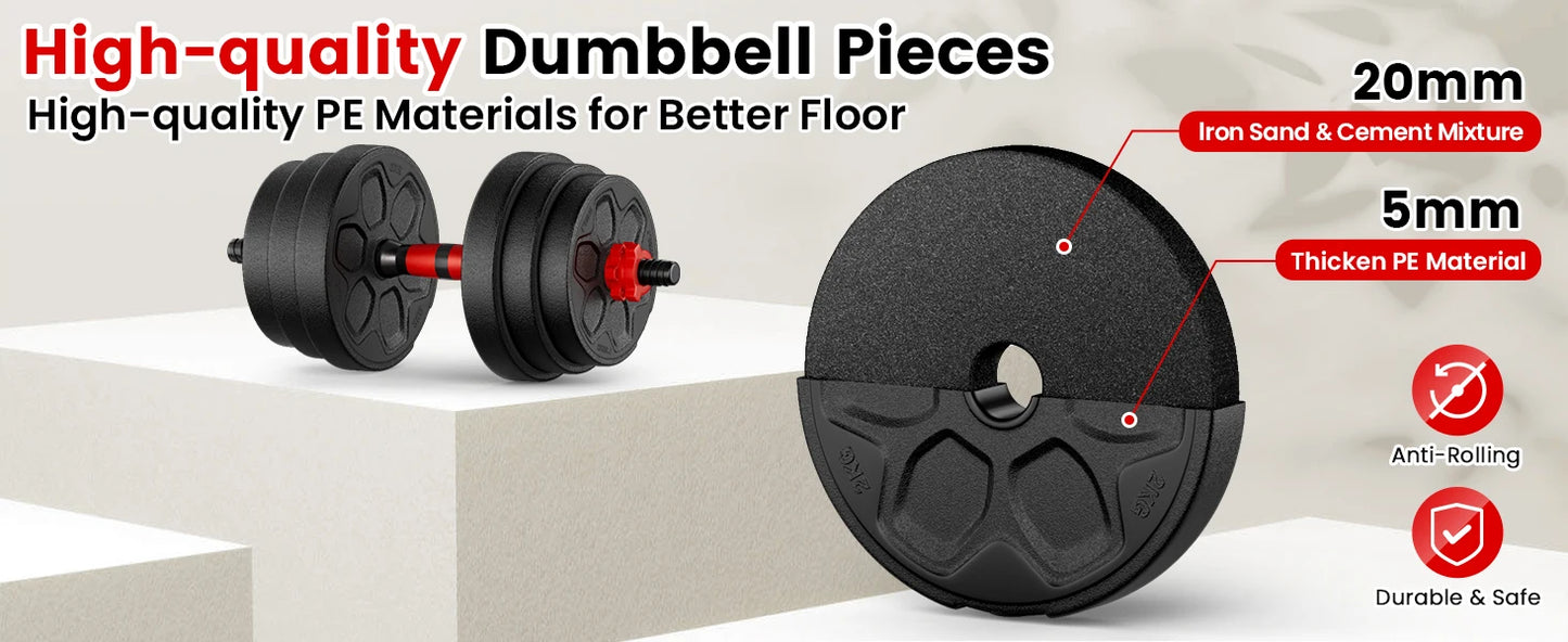 Adjustable Dumbbell Set With Connector Four In One