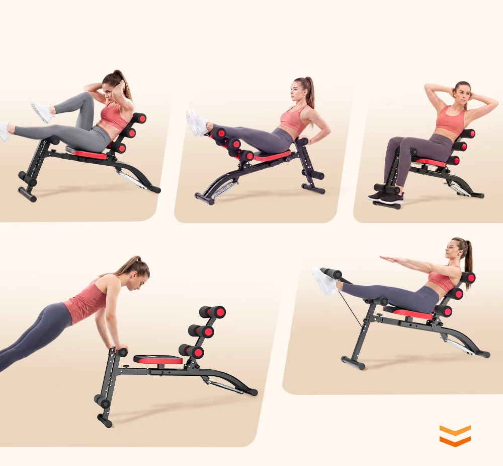 6 In 1 Adjustable Ab Workout Bench Foldable Home Gym