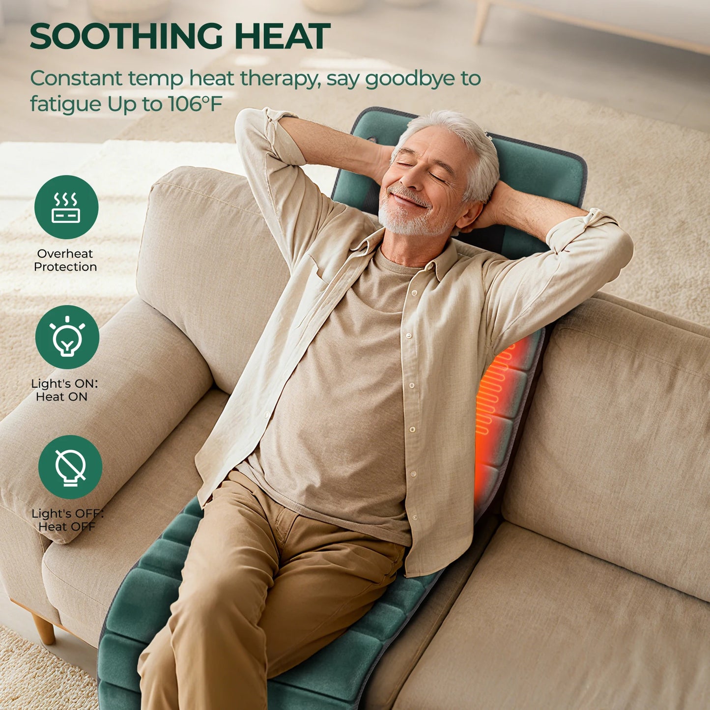 HIMOUTAE Full Body Massage Mat With Heat and 10 Motors