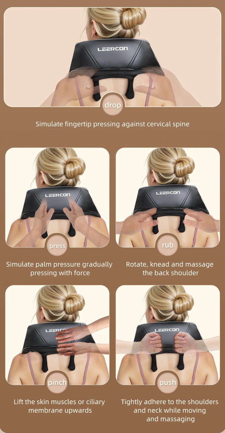 Leercon 4D Shiatsu Neck And Shoulder Massager With Heat