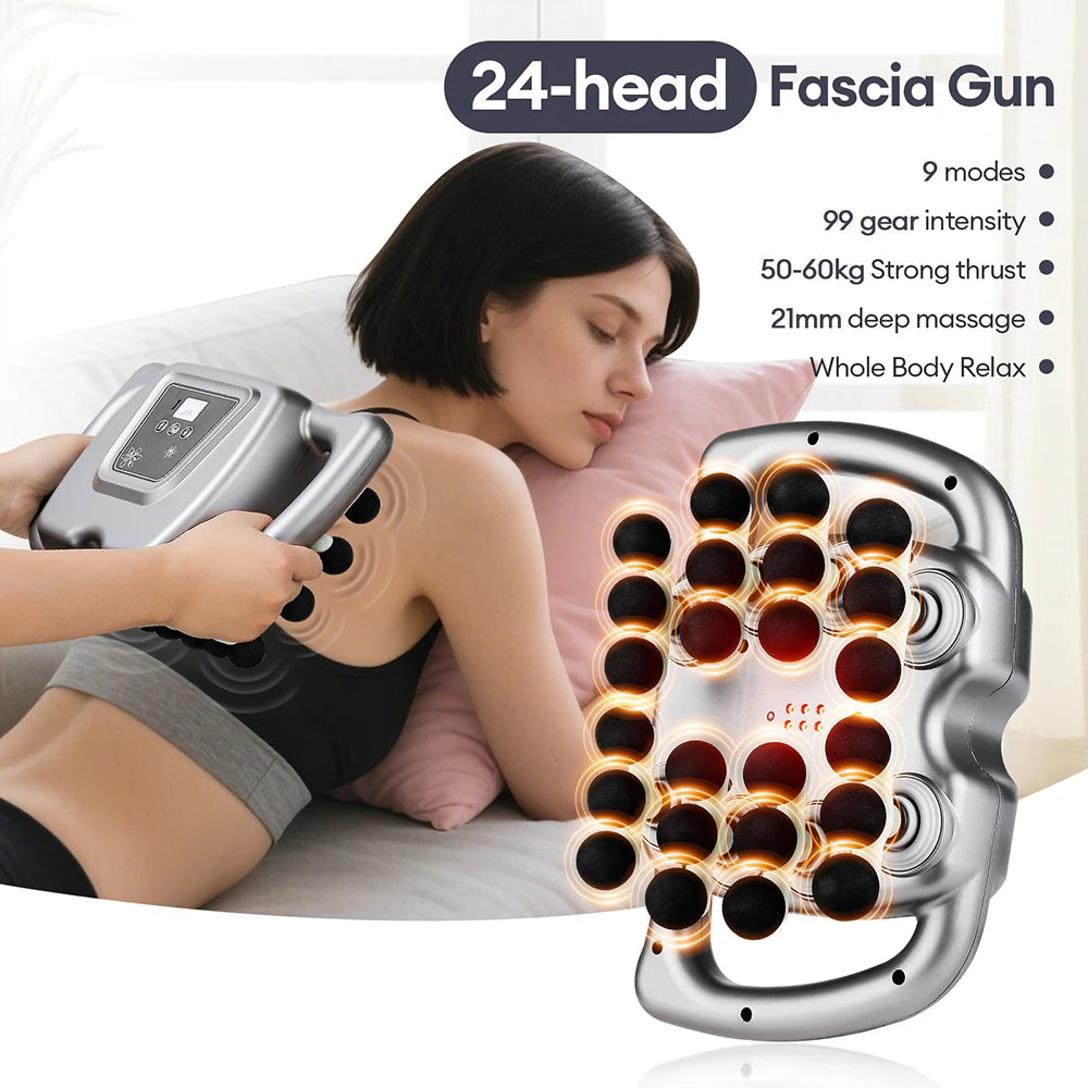 Iebilif 24 Head Fascia Gun 9 Modes High Frequency Massage
